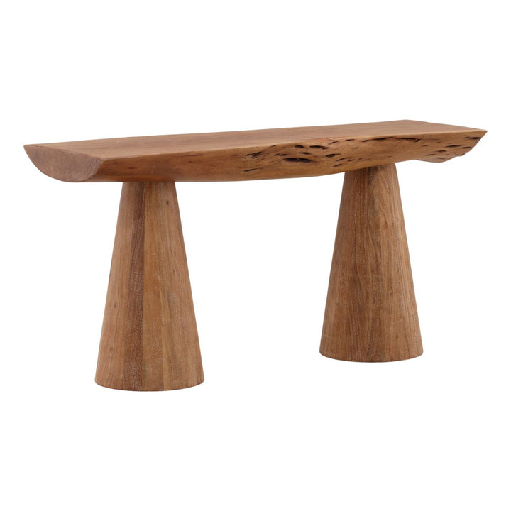 Hartley Acacia Console Table, three-quarter studio view