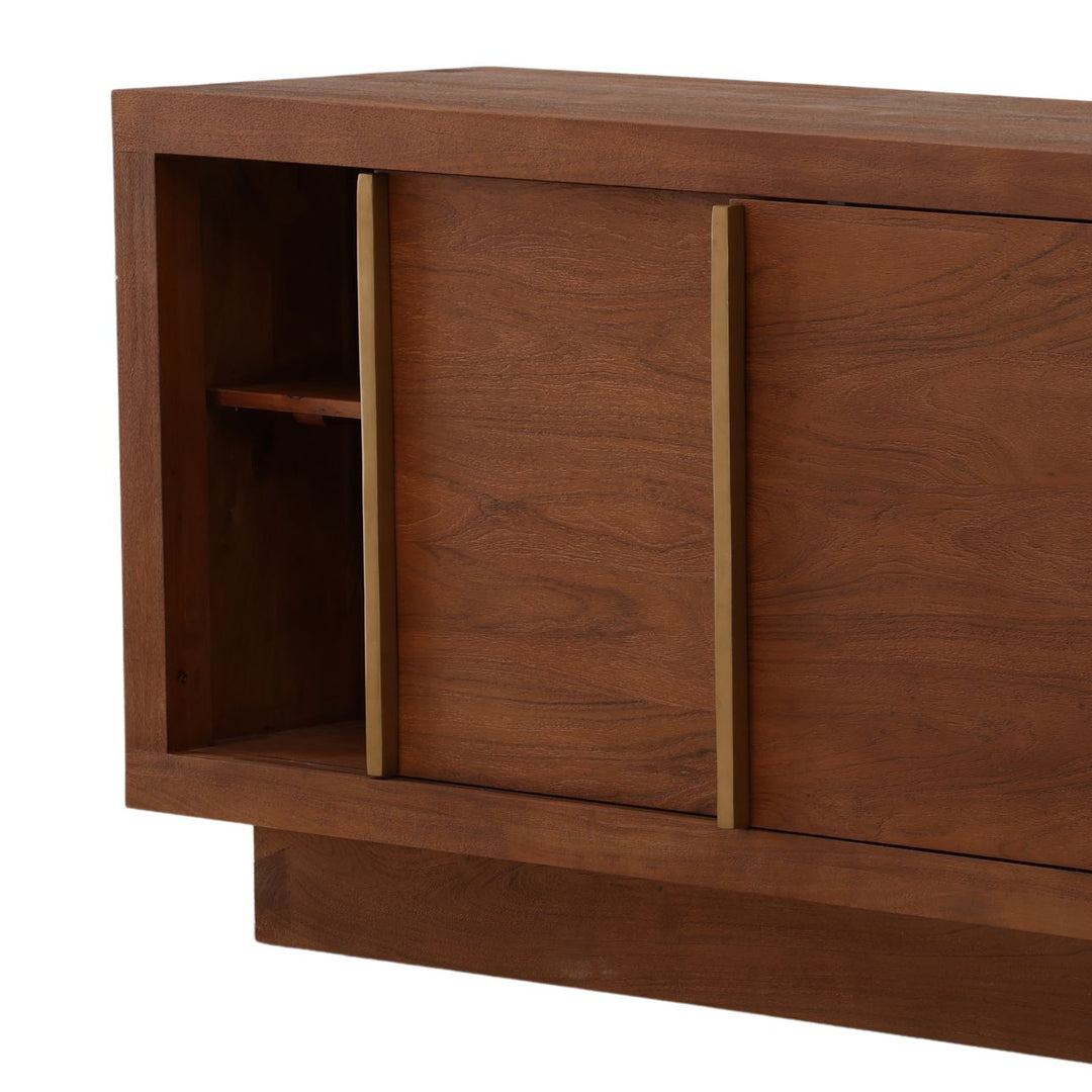 Vernon Acacia and Aluminum Sideboard, detail 2 view