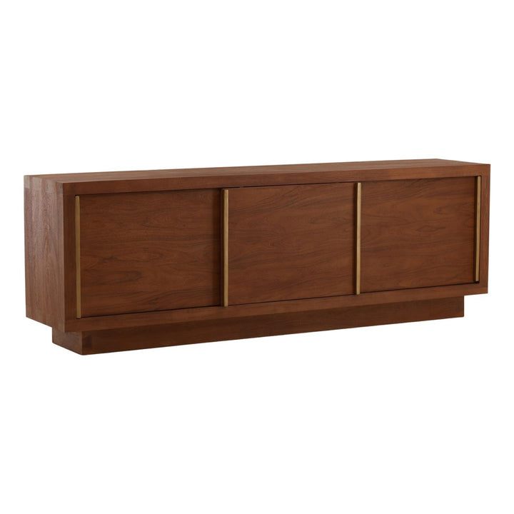 Vernon Acacia and Aluminum Sideboard, three-quarter studio view