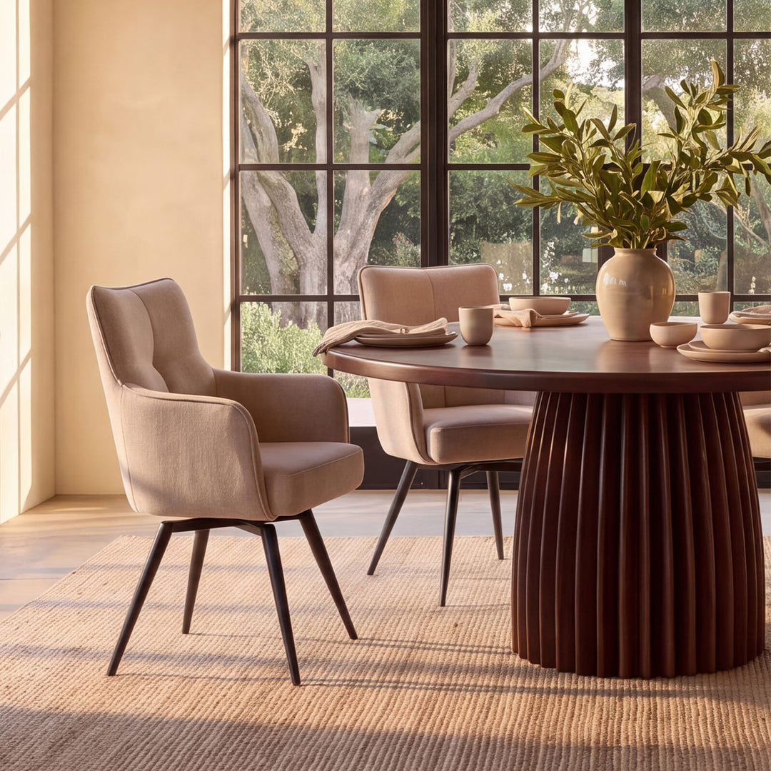 Abel Solid Acacia Dining Table, lifestyle view
