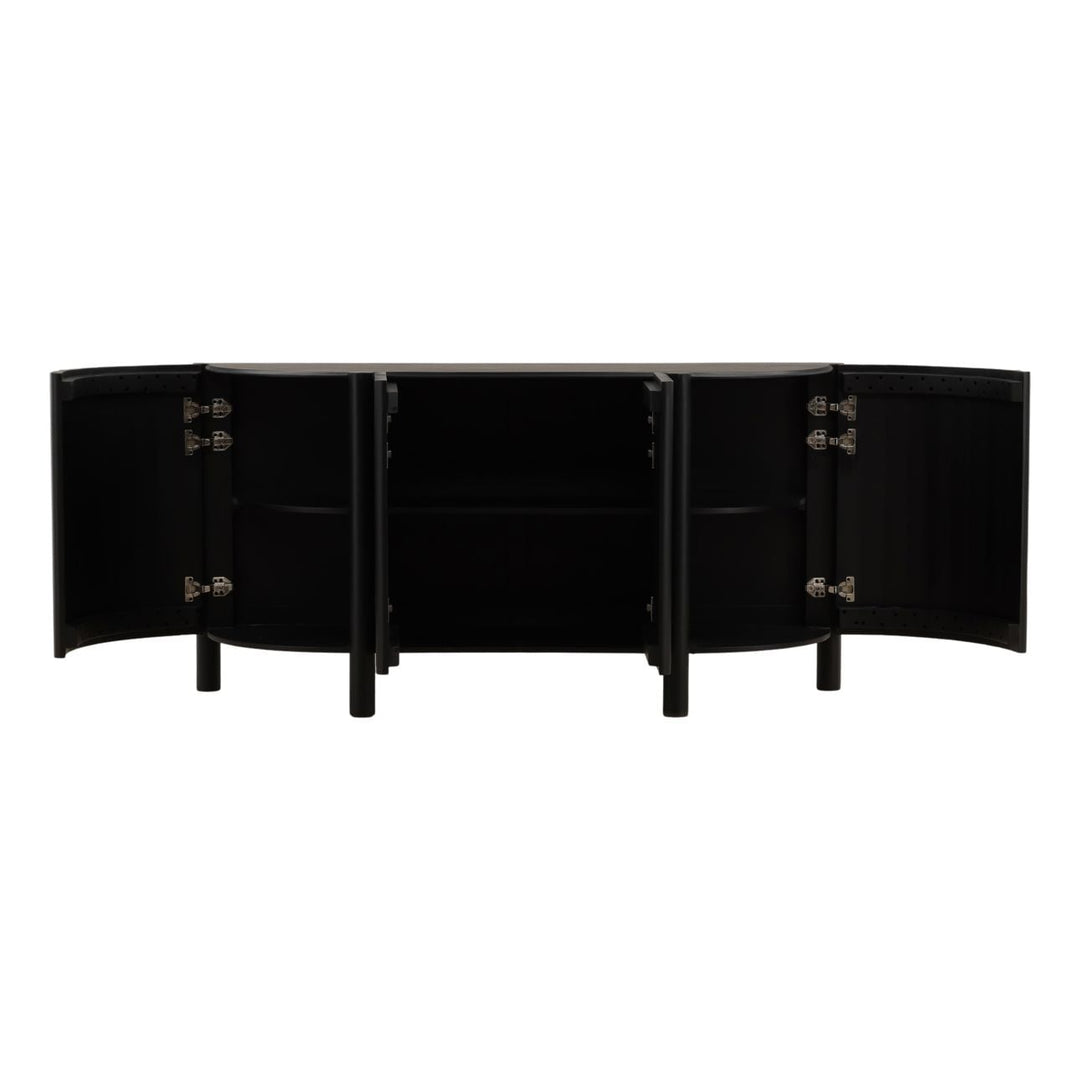 Zarek Solid Acacia Sideboard, open door view