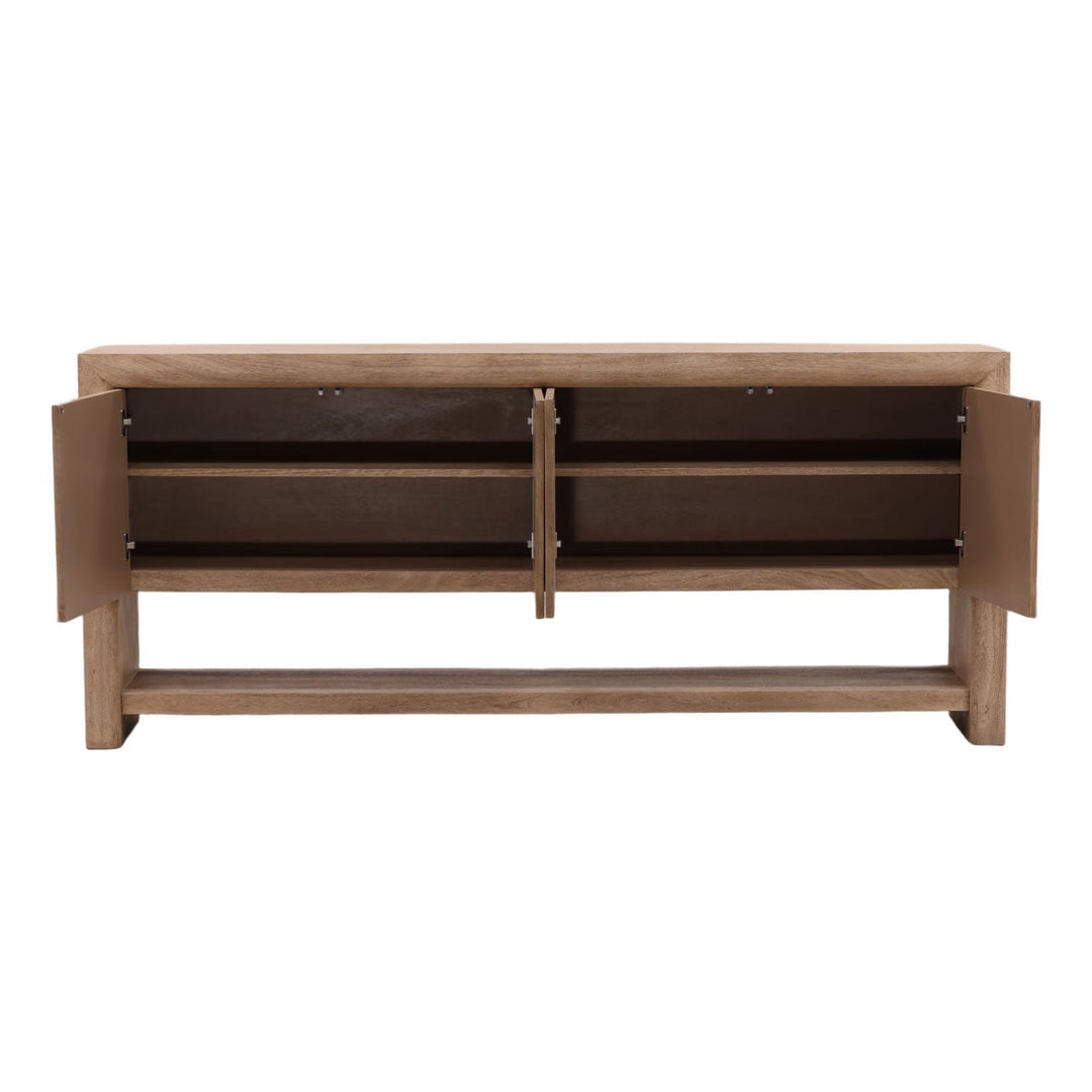 Bergen Acacia Veneer Sideboard, open door view
