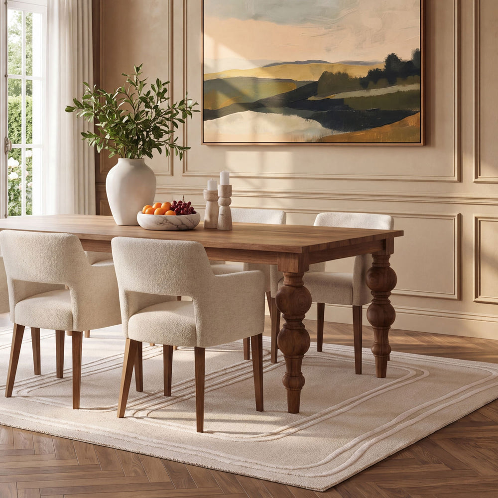 Camden Reclaimed Mindi Wood Dining Table, 86-inch, lifestyle view