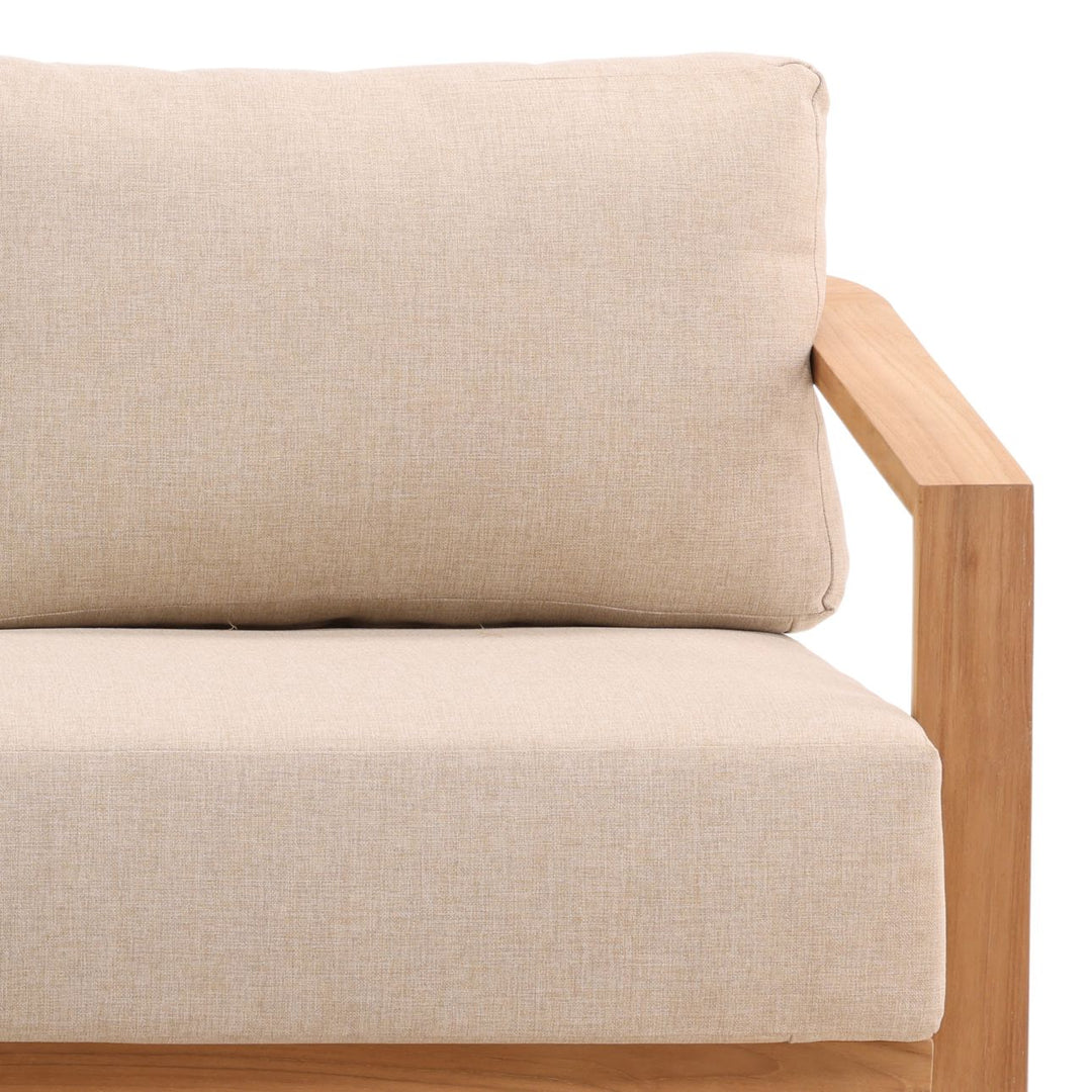 Redren Sand Teak Outdoor Sofa, detail 3 view