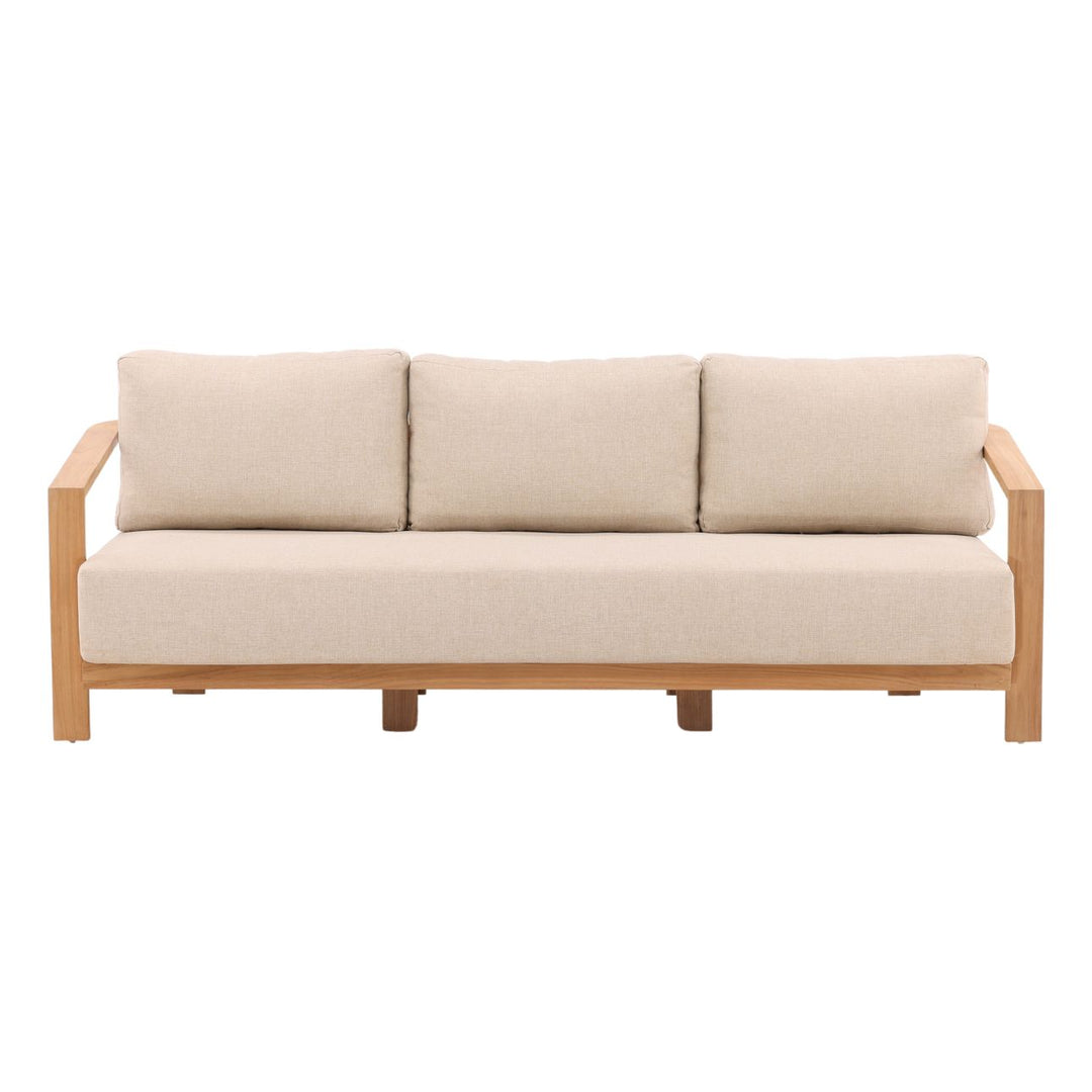 Redren Sand Teak Outdoor Sofa, front view