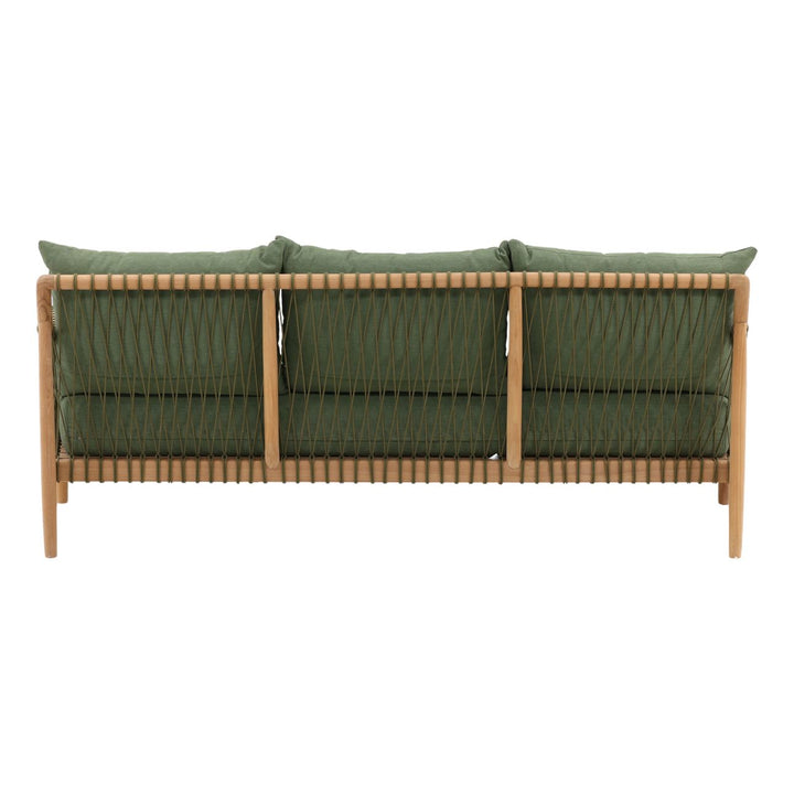 Tahren Teak Outdoor Sofa, Green, back view