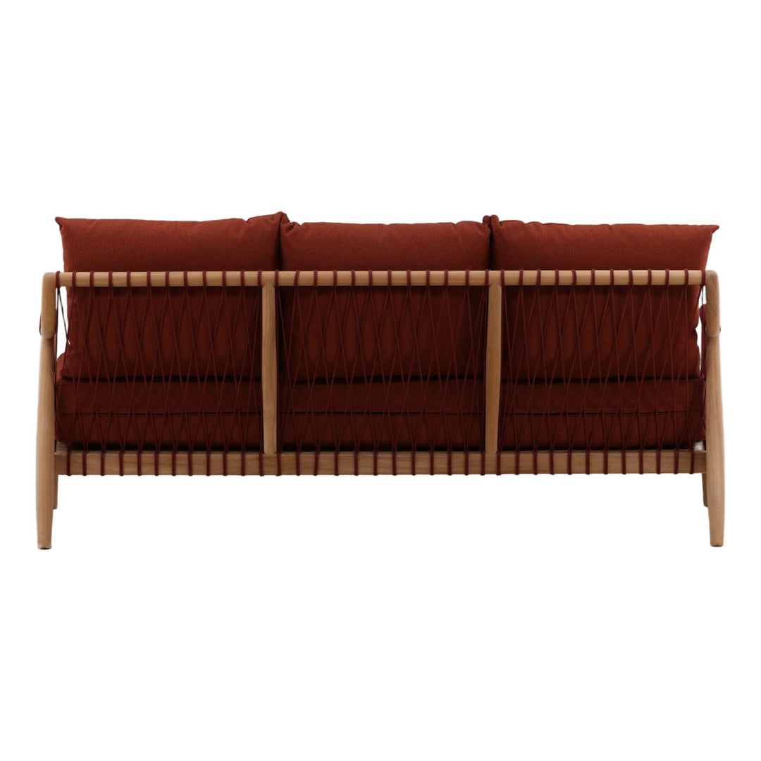 Tahren Teak Outdoor Sofa, Rust, back view