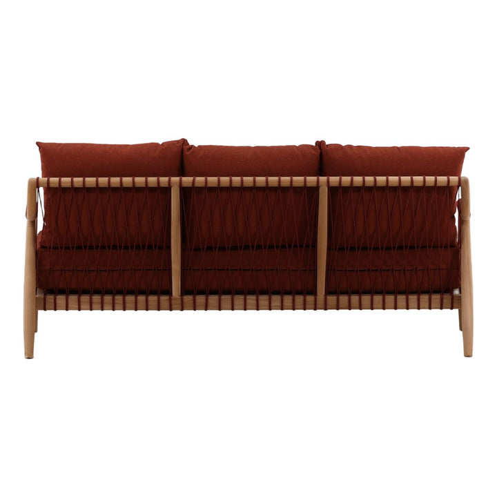 Tahren Teak Outdoor Sofa, Rust, back view