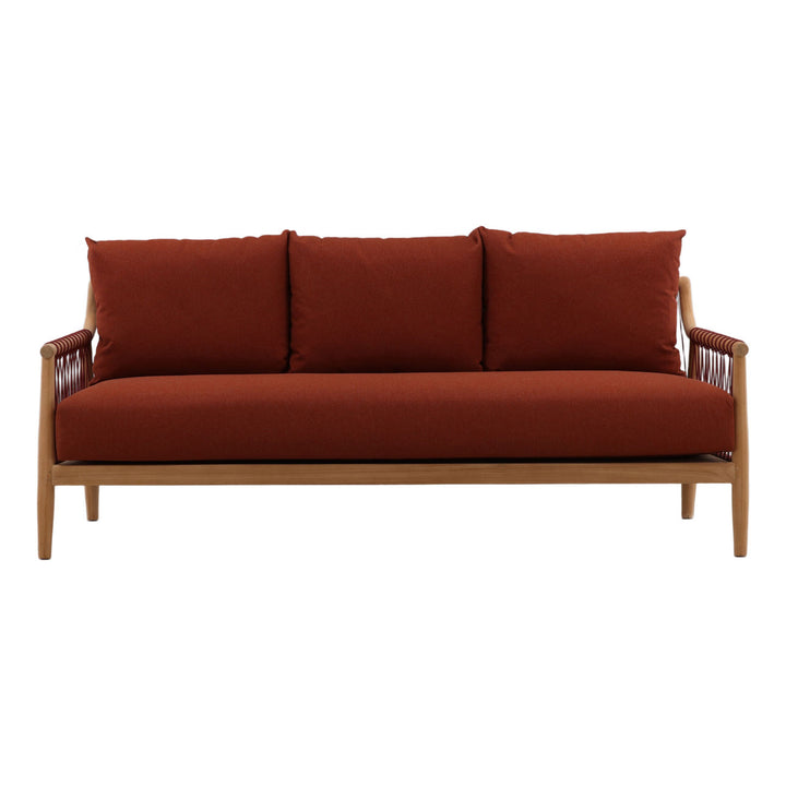 Tahren Teak Outdoor Sofa, Rust, front view