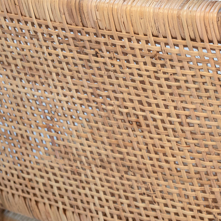 Emren Natural Teak Rattan Lounge Chair, detail 1 view