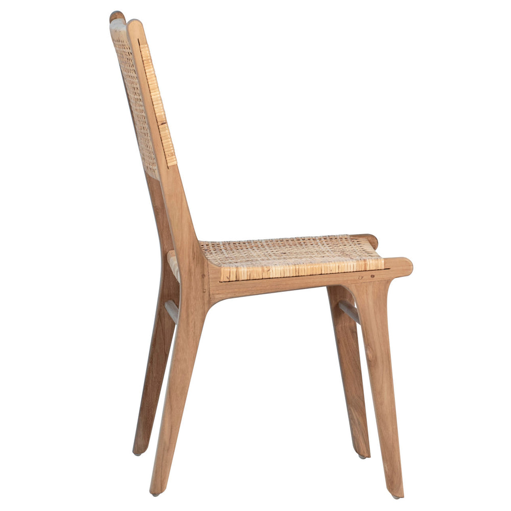 Emrys Teak and Rattan Dining Chair, profile view