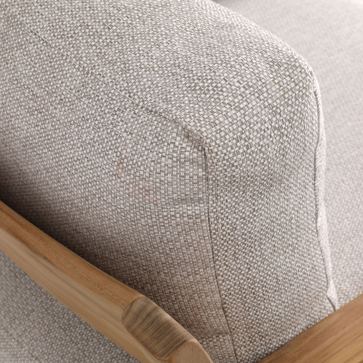 Lexren Taupe Teak Outdoor Lounge Chair, detail 2 view