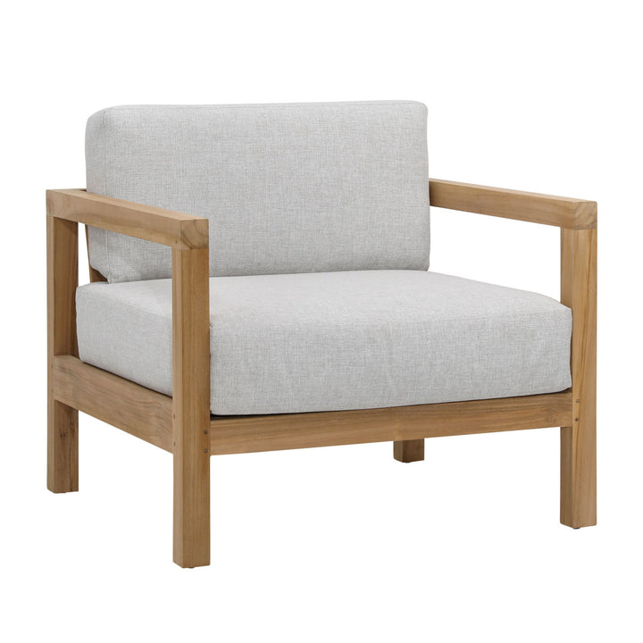 Boeren Light Grey Outdoor Lounge Chair, three-quarter studio view