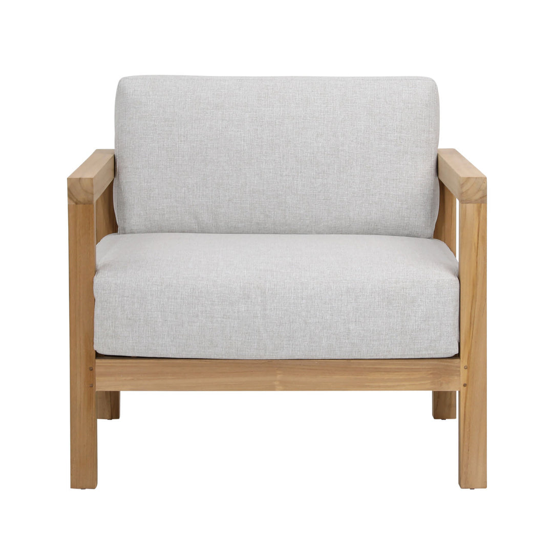 Boeren Light Grey Outdoor Lounge Chair, front view