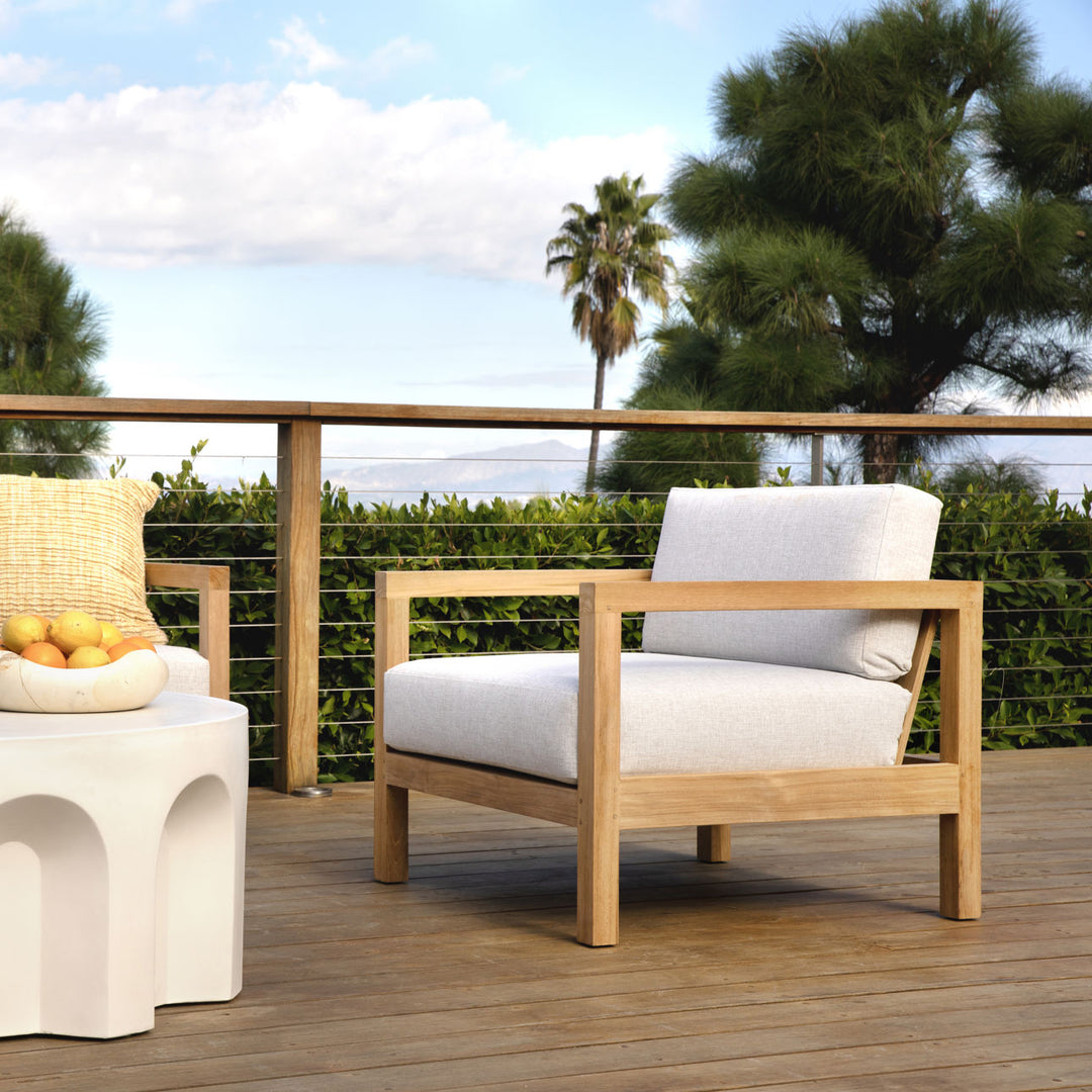 Boeren Light Grey Outdoor Lounge Chair, lifestyle view