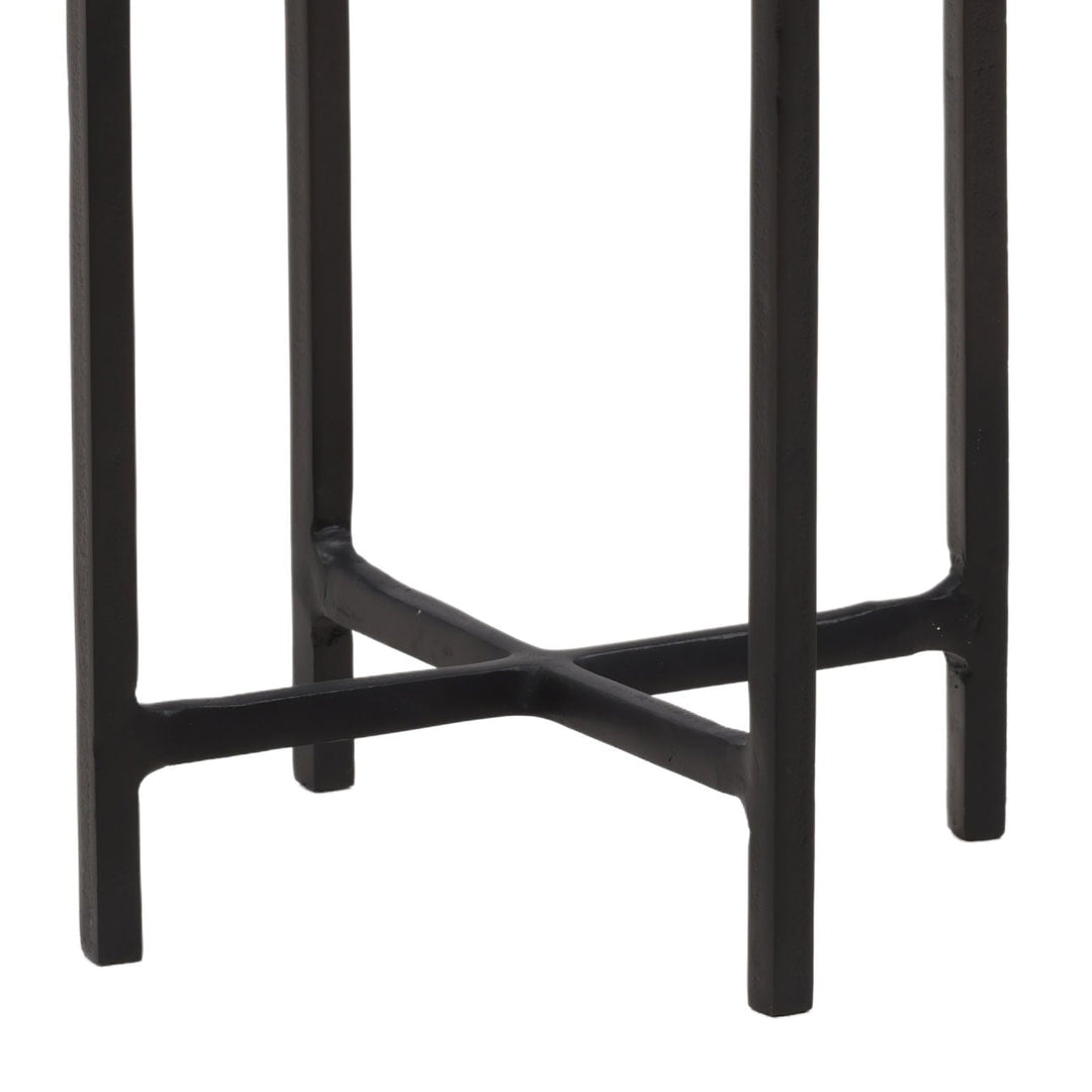 Navi Black Glass Side Table, detail 2 view