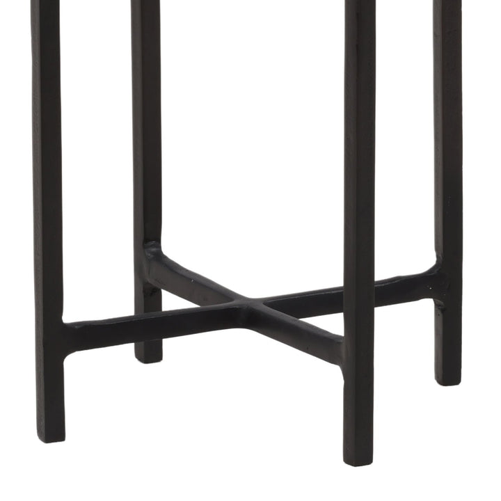 Navi Black Glass Side Table, detail 2 view