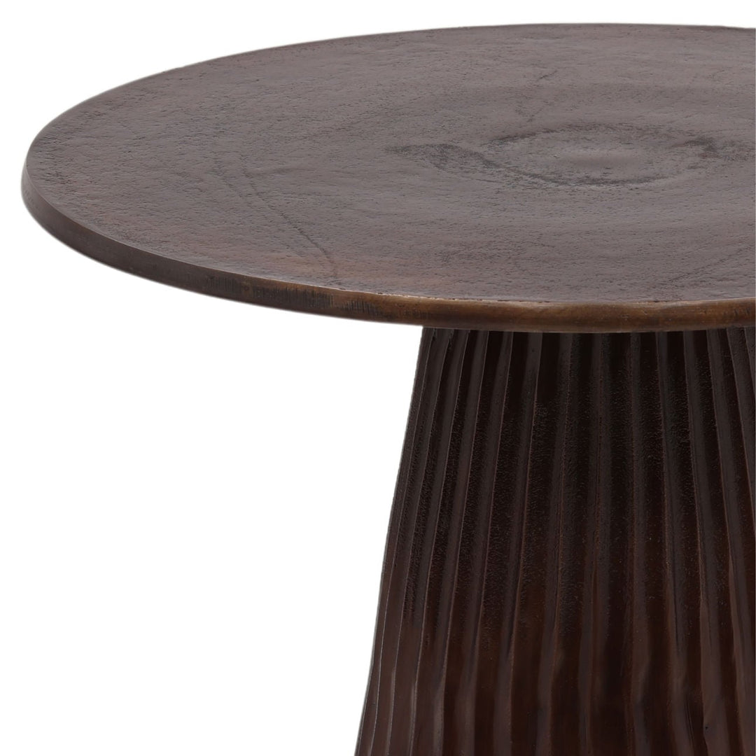 Corin Bronze-Finish Side Table, detail 1 view