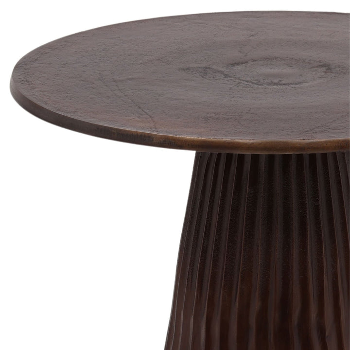 Corin Bronze-Finish Side Table, detail 1 view