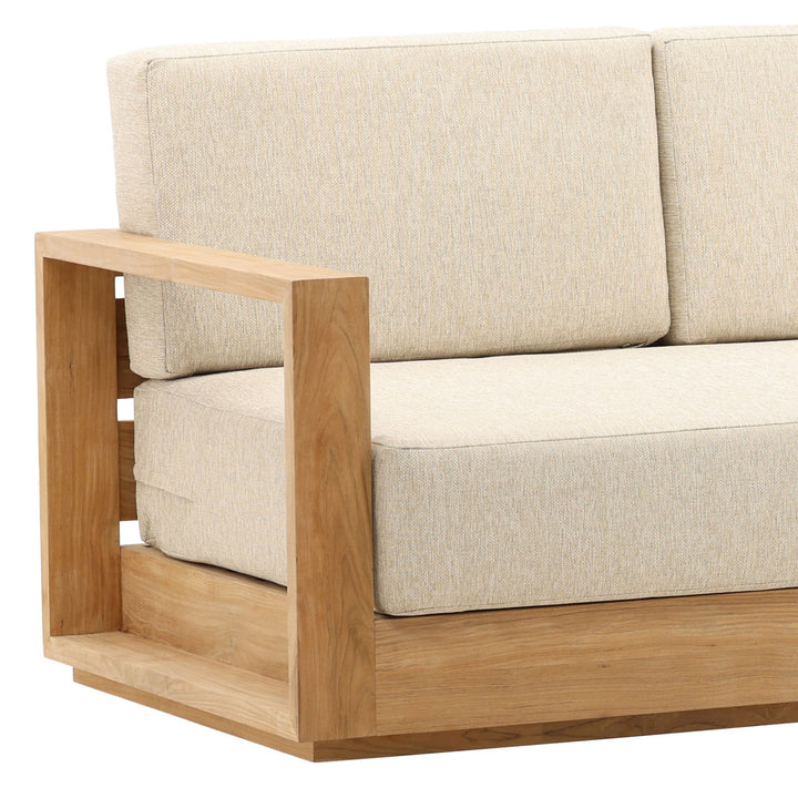 Darlren Teak Outdoor Sofa, Sand, detail 2 view