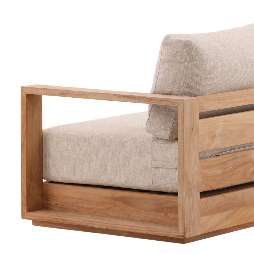 Darlren Teak Outdoor Sofa, Sand, detail 3 view