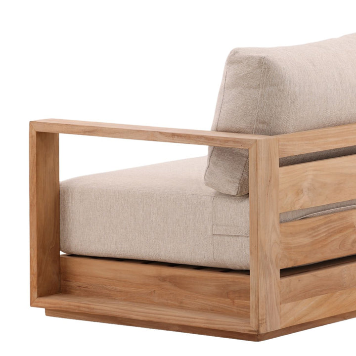 Darlren Teak Outdoor Sofa, Sand, detail 3 view