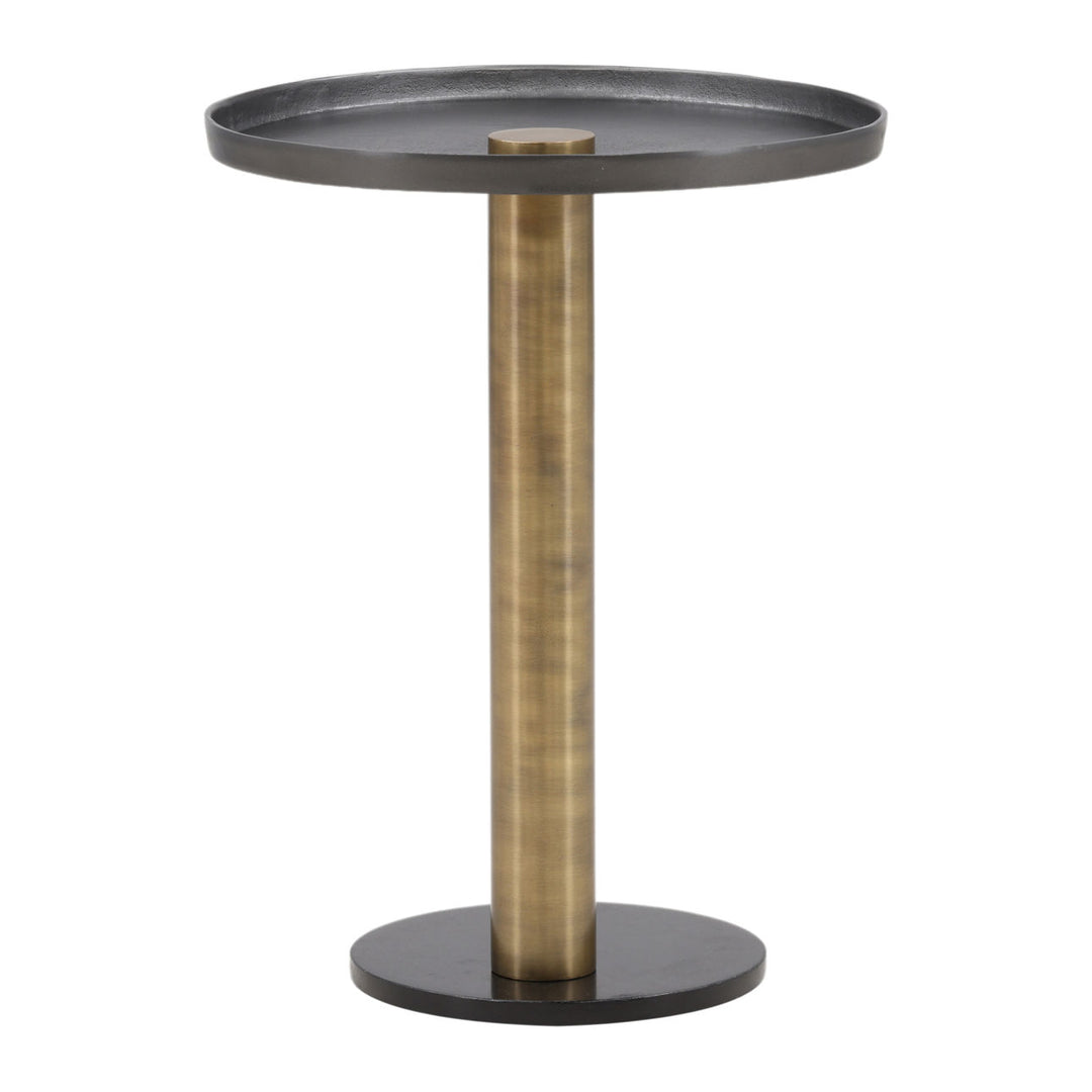 Yori Metal and Marble Side Table, back view