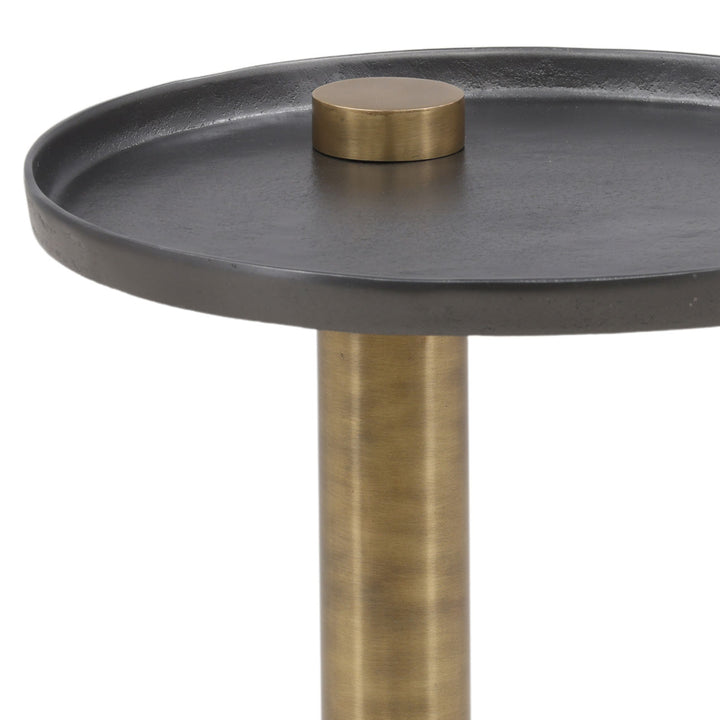 Yori Metal and Marble Side Table, detail 1 view