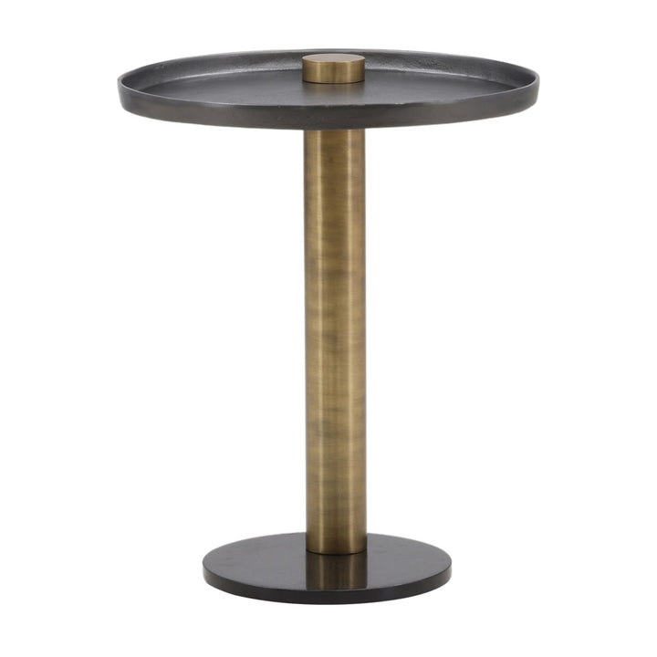 Yori Metal and Marble Side Table, front view