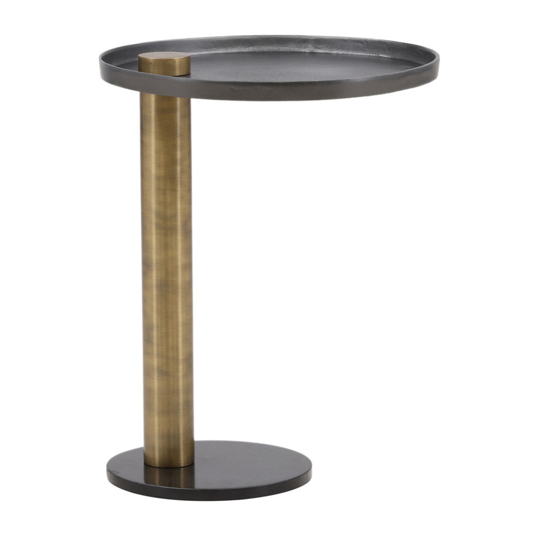 Yori Metal and Marble Side Table, profile view
