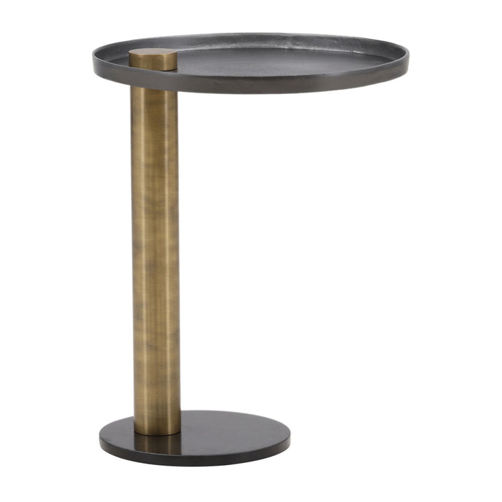 Yori Metal and Marble Side Table, profile view