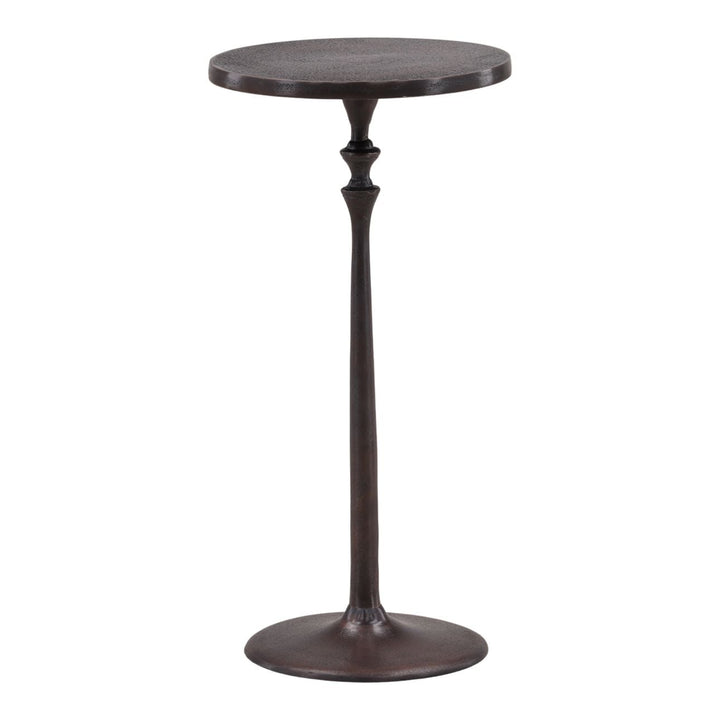 Hux Bronze Side Table, three-quarter studio view
