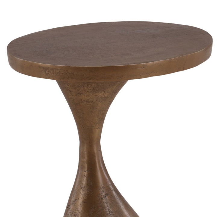 Ellis Brass-Finish Side Table, detail 1 view
