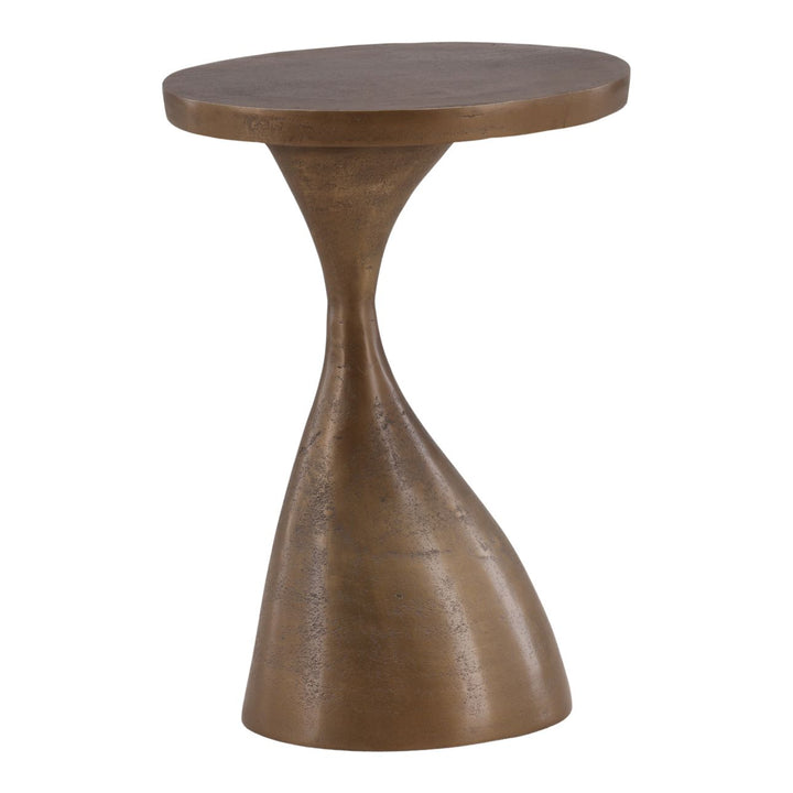 Ellis Brass-Finish Side Table, three-quarter studio view