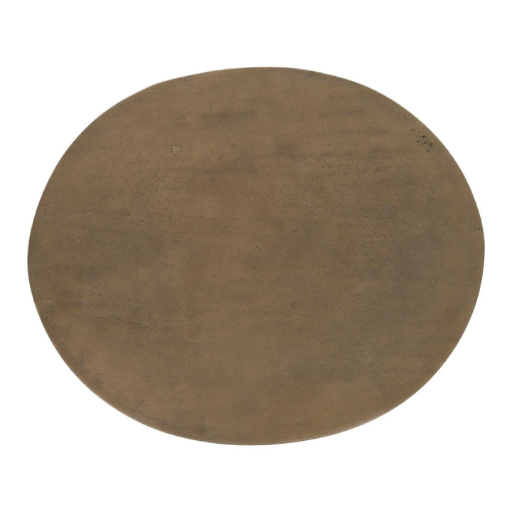 Ellis Brass-Finish Side Table, overhead view