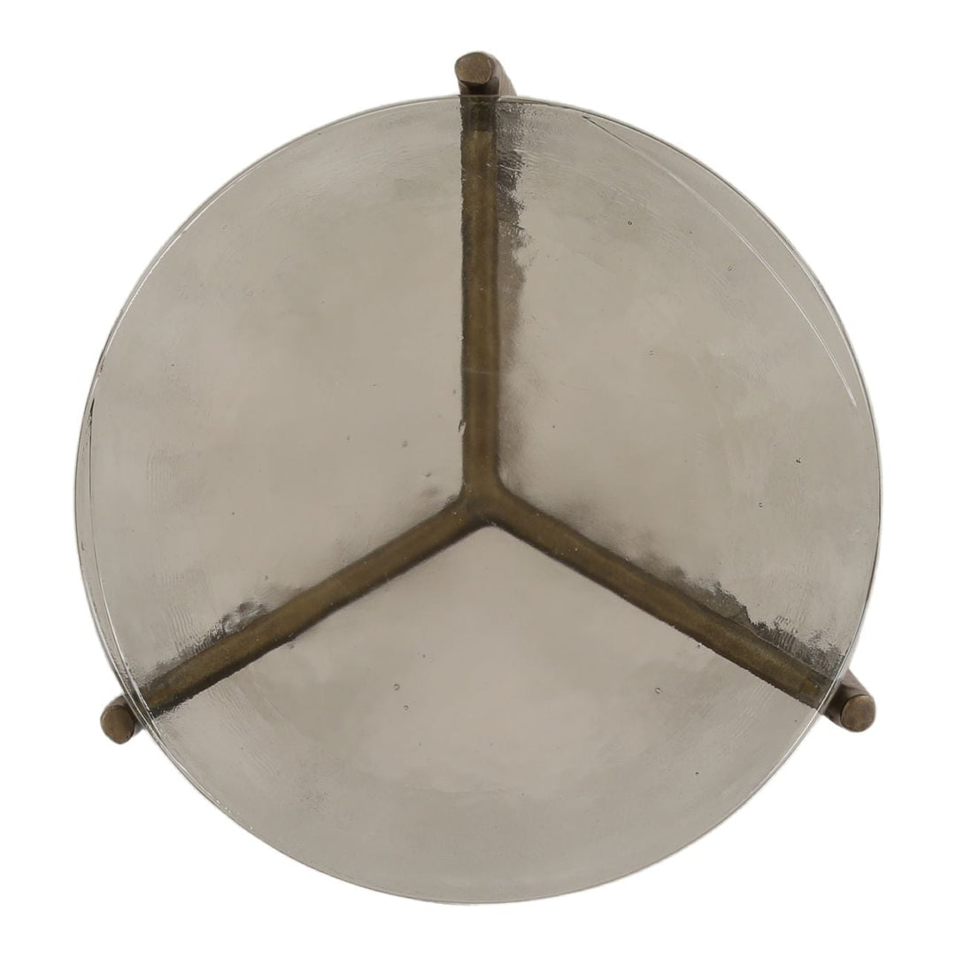 Keir Glass Top Side Table, overhead view