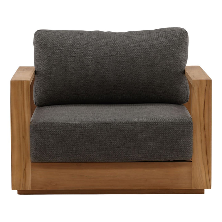 Darlren Teak Outdoor Lounge Chair, Charcoal, front view