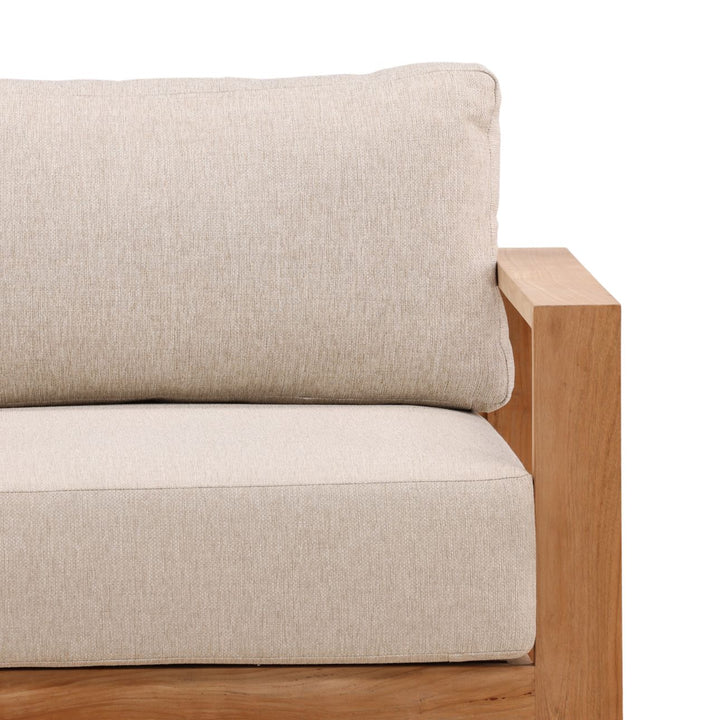Darlren Teak Outdoor Lounge Chair, Sand, detail 2 view