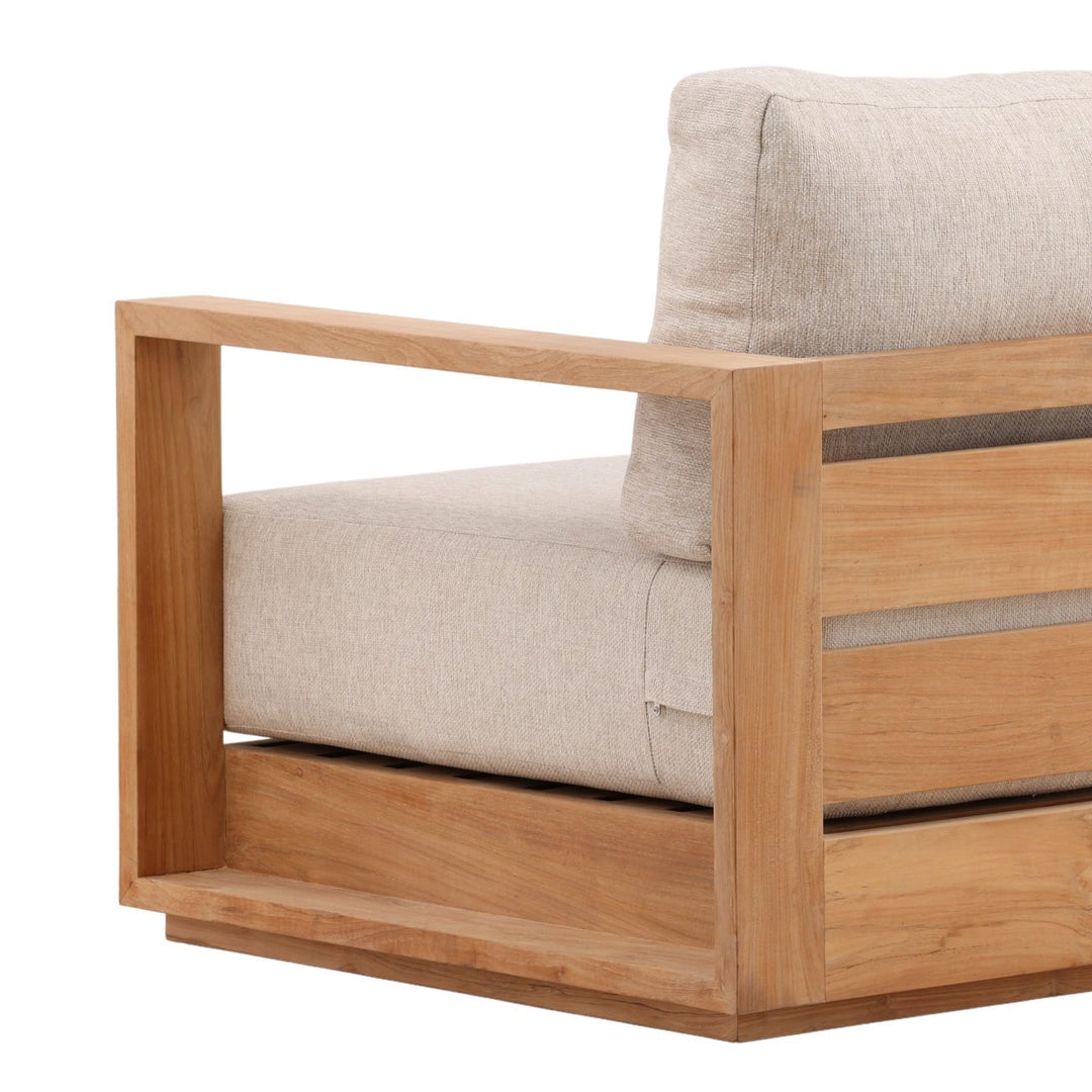 Darlren Teak Outdoor Lounge Chair, Sand, detail 3 view