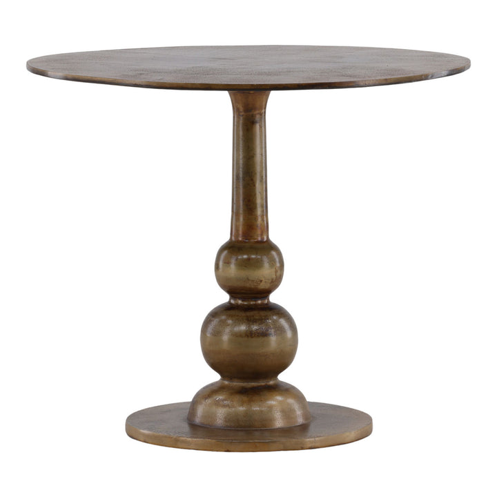 Ansren Brass Aluminum Bistro Table, three-quarter studio view