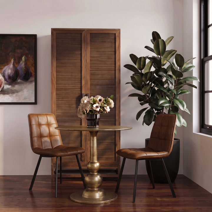 Ansren Brass Aluminum Bistro Table, lifestyle view