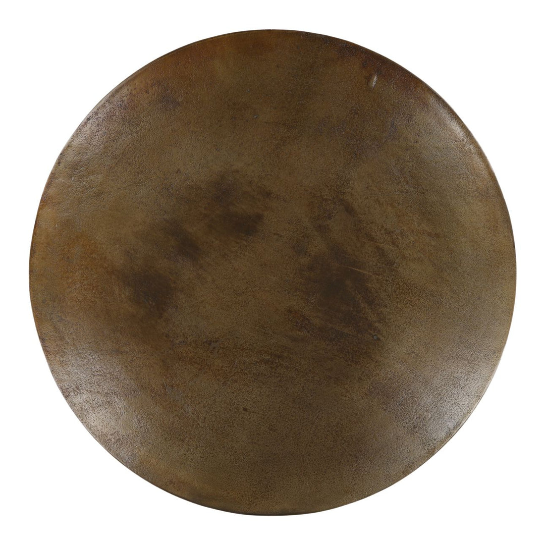 Ansren Brass Aluminum Bistro Table, overhead view