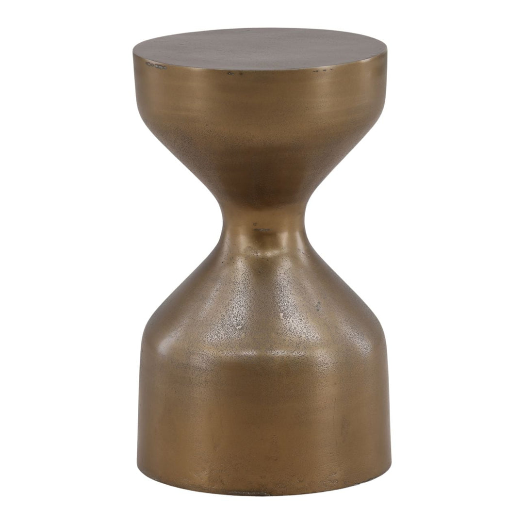 Umbra Brass-Finish Side Table, three-quarter studio view