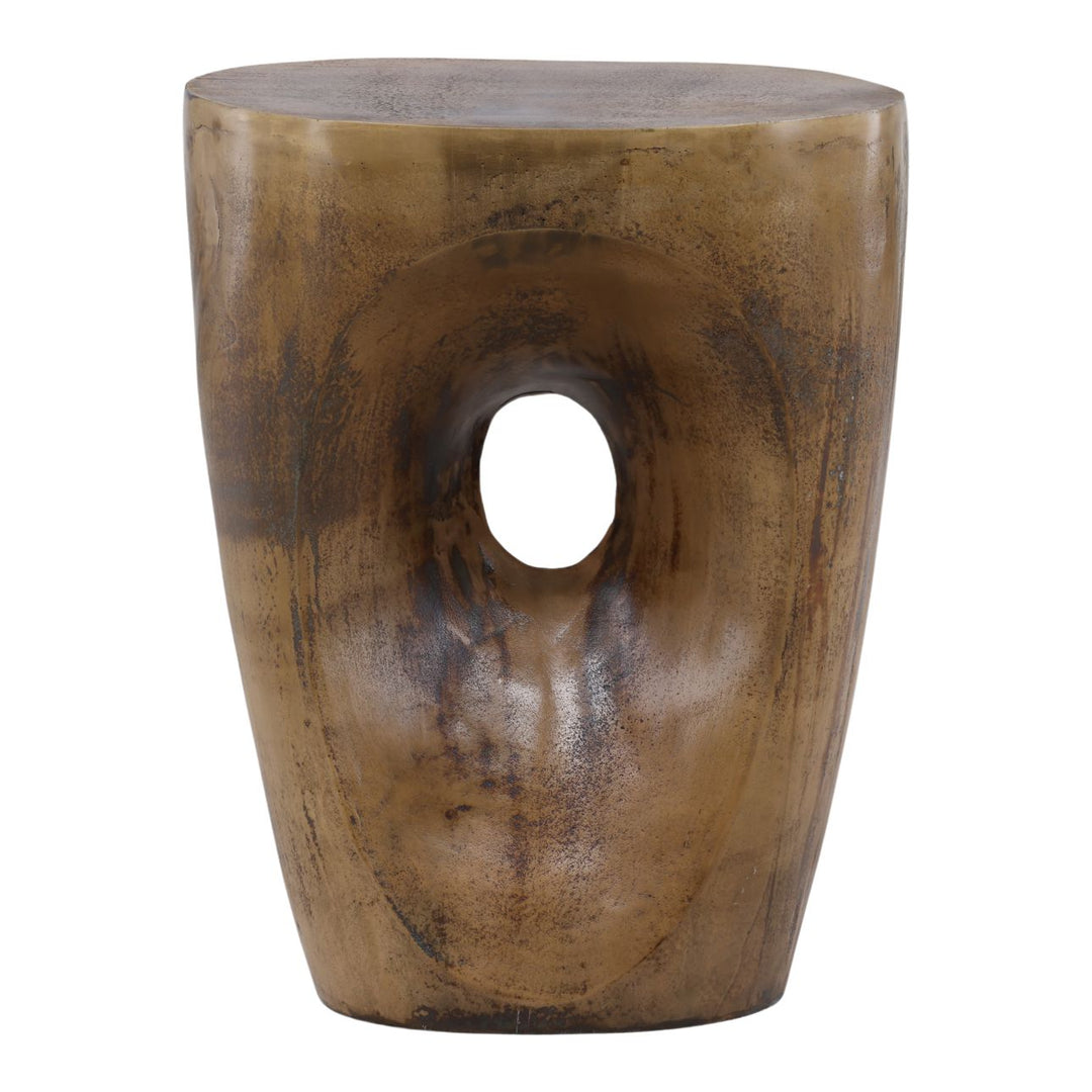 Vesper Brass-Finish Side Table, front view