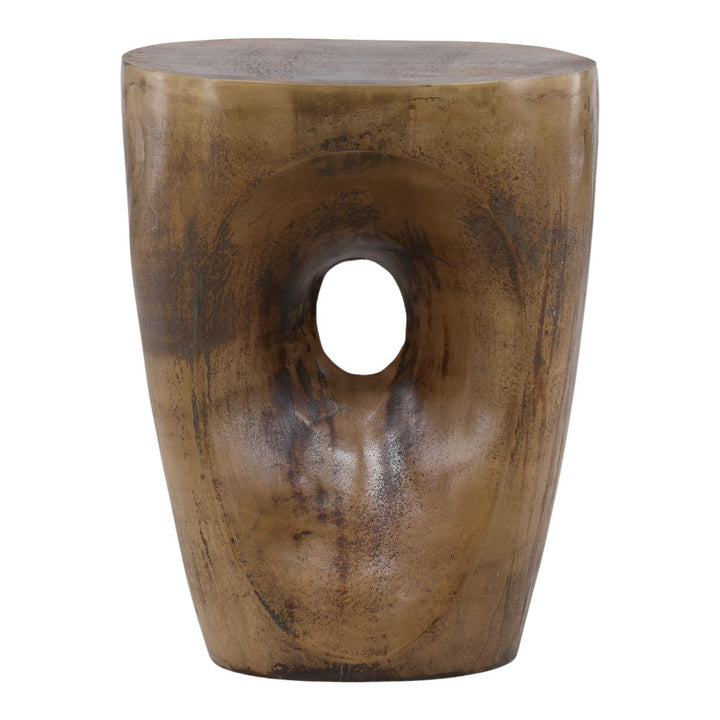 Vesper Brass-Finish Side Table, front view