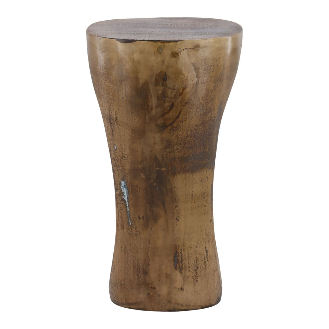 Vesper Brass-Finish Side Table, profile view