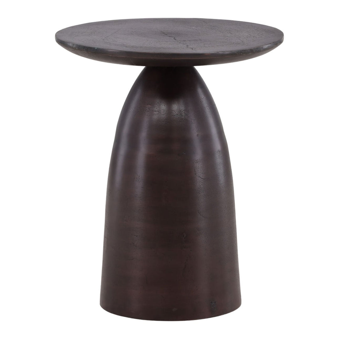 Willa Copper-Finish Side Table, three-quarter studio view
