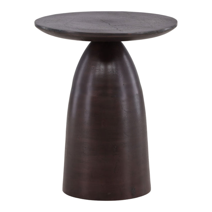 Willa Copper-Finish Side Table, three-quarter studio view