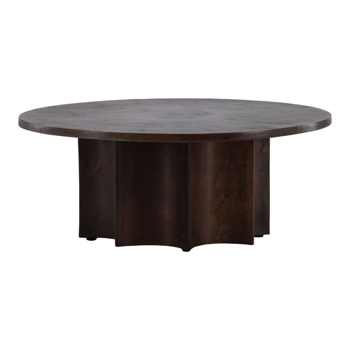 Rhea Bronze-Finish Coffee Table, three-quarter studio view
