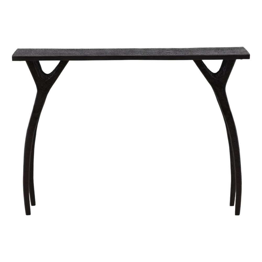 Bastian Aluminum Console Table, front view